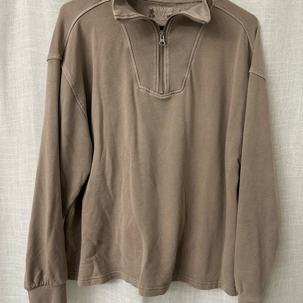C&C California Brown Zip-Up Sweatshirt